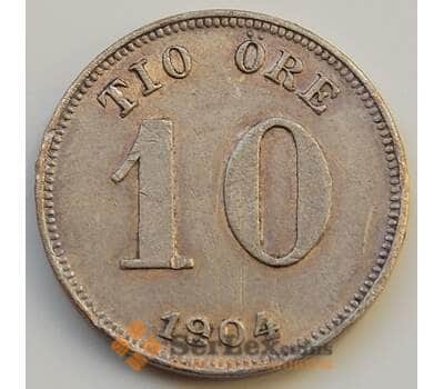 Монета Швеция 10 эре 1904 КМ755 AU арт. 8277