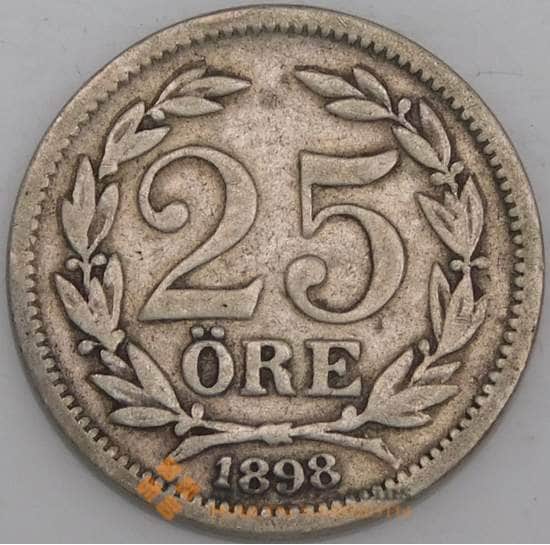 Швеция монета 25 эре 1898 КМ739 VF арт. 8275