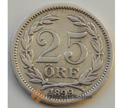 Монета Швеция 25 эре 1899 КМ739 VF арт. 8278