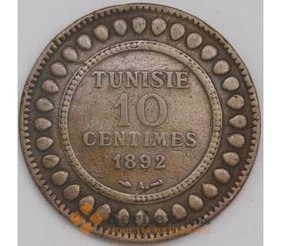 Тунис монета 10 сантимов 1892 КМ222 VG  арт. 43317