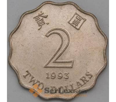 Монета Гонконг 2 доллара 1993 КМ64 XF арт. 23576