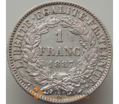 Монета Франция 1 франк 1887 А КМ822 XF арт. 9270