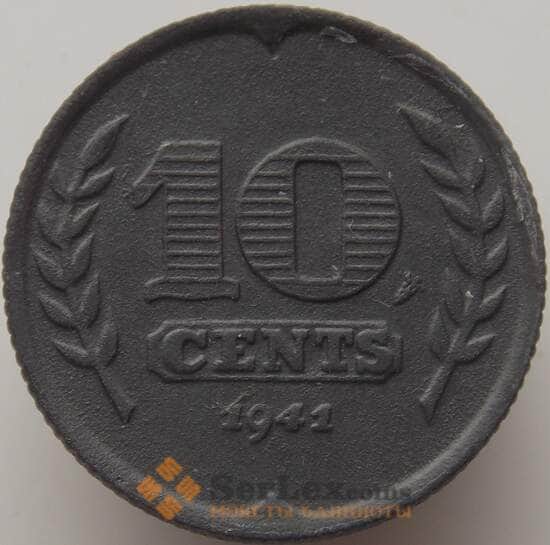 Нидерланды 10 центов 1941 КМ173 AU-aUNC арт. 9279