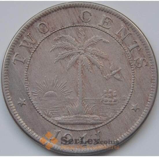 Либерия монета 2 цента 1941 КМ12а VF арт. 7507