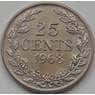 Либерия 25 центов 1962-1975 КМ16а.2 aUNC арт. 7500