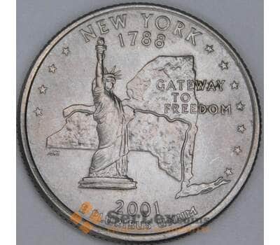 Монета США 25 центов 2001 D КМ318 XF Нью Йорк арт. 15443