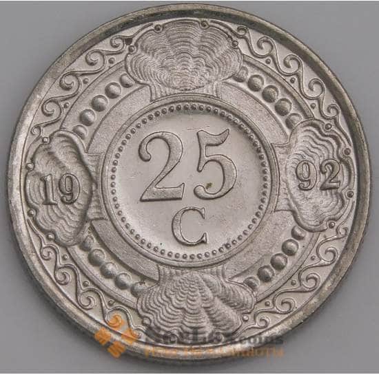 Нидерландские Антиллы монета 25 центов 1992 КМ35 BU арт. 46194