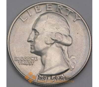 США монета 1/4 доллара 1954 S КМ164 UNC арт. 43146