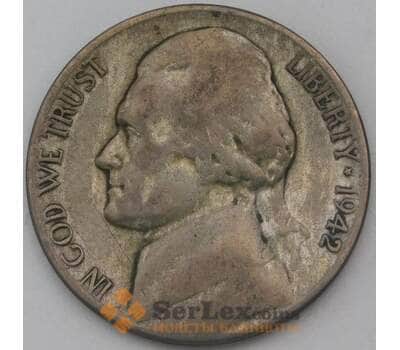 Монета США 5 центов 1942 S КМ192а F арт. 26109