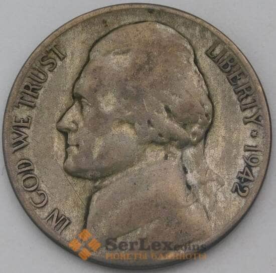 США 5 центов 1942 S КМ192а F арт. 26109