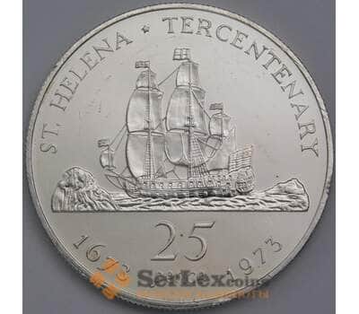 Монета Остров Святой Елены 25 пенсов 1973 КМ5а Proof Корабль  арт. 40257
