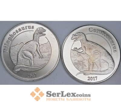 Майотте 1 франк *2 шт. 2017 Динозавр Дилофозавр и Цератозавр арт. 55974