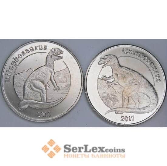 Майотте 1 франк *2 шт. 2017 Динозавр Дилофозавр и Цератозавр арт. 55974 Майотте 1 франк *2 шт. 2017 Динозавр Дилофозавр и Цератозавр арт. 55974