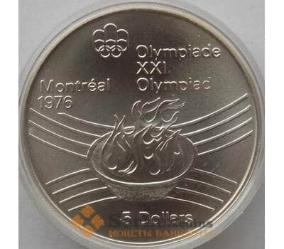 Монета Канада 5 долларов 1976 КМ110 BU Серебро Олимпийский огонь (J05.19) арт. 14814
