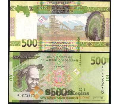 Банкнота Гвинея 500 франков 2018 РW52 UNC арт. 19026