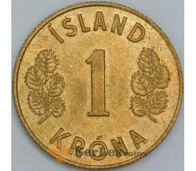 Исландия монета 1 крона 1965 КМ12a aUNC  арт. 42397