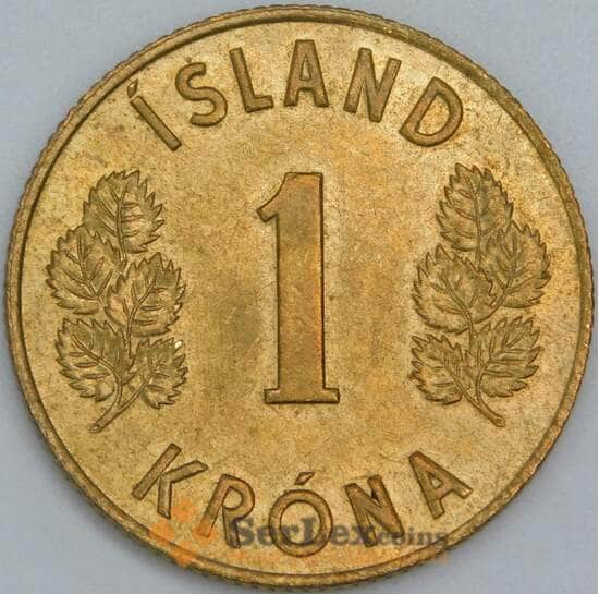 Исландия 1 крона 1965 КМ12a aUNC  арт. 42397