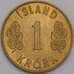 Исландия монета 1 крона 1965 КМ12a aUNC  арт. 42397