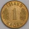 Исландия монета 1 крона 1965 КМ12a aUNC  арт. 42397