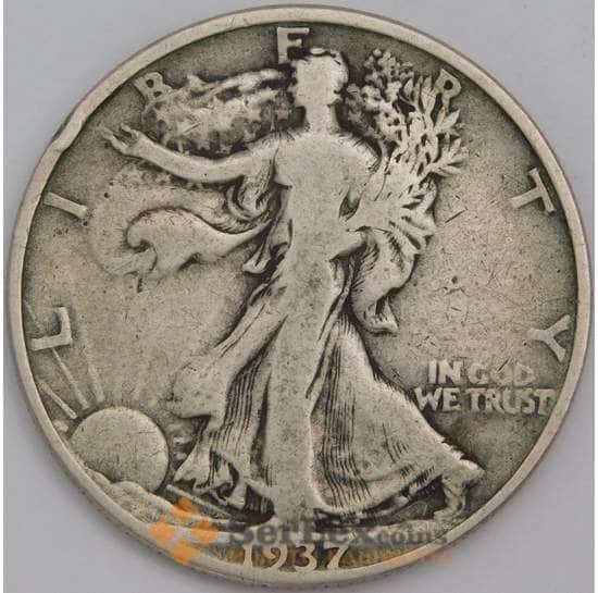 США 1/2 доллара 1937 КМ142 F арт. 40308