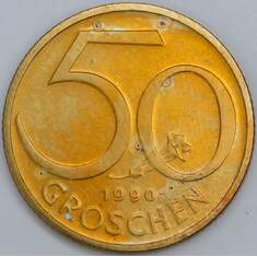 Австрия 50 грошей 1990 КМ2885 VF Proof  арт. 57435