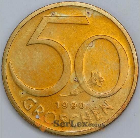 Австрия 50 грошей 1990 КМ2885 VF Proof арт. 57435 Австрия 50 грошей 1990 КМ2885 VF Proof арт. 57435