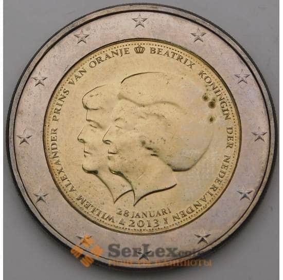 Нидерланды монета 2 евро 2013 КМ332 UNC Виллем-Александр арт. 42234