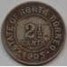 Монета Северное Борнео 2 1/2 цента 1903 КМ4 VF- арт. 8265