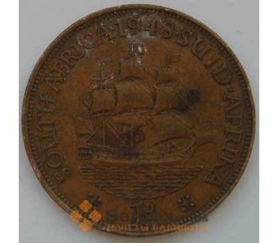 Монета Южная Африка ЮАР 1 пенни 1948 КМ34.1 VF арт. 8287