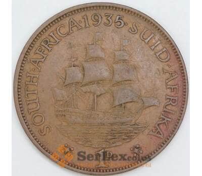Монета Южная Африка ЮАР 1 пенни 1935 КМ14.3 VF арт. 8289