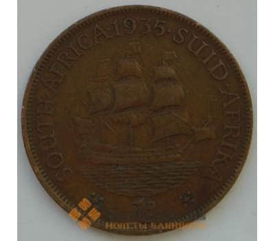 Монета Южная Африка ЮАР 1 пенни 1935 КМ14.3 VF арт. 8289