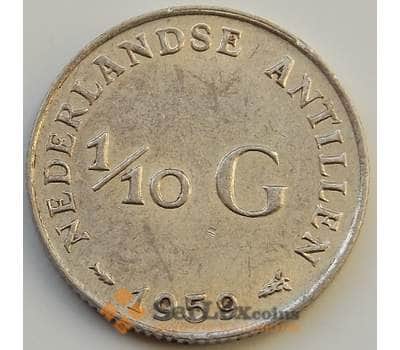 Монета Нидерландские Антиллы 1/10 гульдена 1959 КМ3 XF арт. 8297