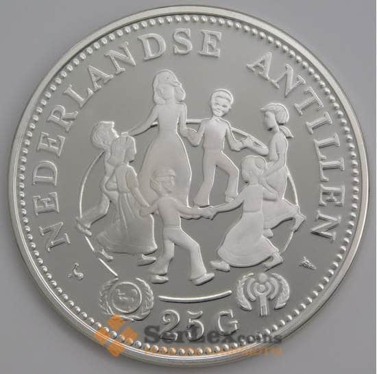 Нидерландские Антиллы монета 25 гульденов 1979 КМ22 Proof арт. 46209