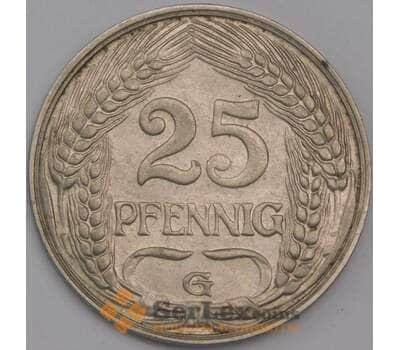 Германия 25 пфеннигов 1909 G КМ18 AU арт. 41586