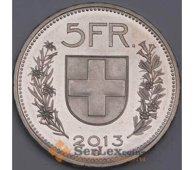 Швейцария монета 5 франков 2013 КМ40а Proof арт. 42412