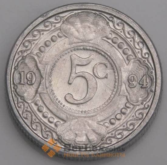 Нидерландские Антиллы монета 5 центов 1994 КМ33 UNC арт. 46199