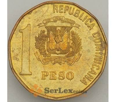 Монета Доминиканская республика 1 песо 1991 КМ80.1 aUNC (J05.19) арт. 18627