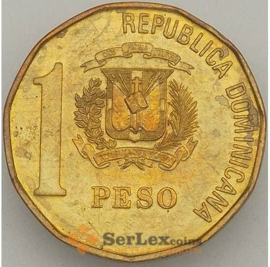 Доминиканская республика 1 песо 1991 КМ80.1 aUNC (J05.19) арт. 18627