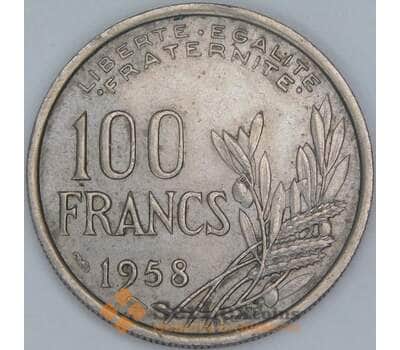Франция 100 франков 1958 КМ919.1 XF метка крыло  арт. 56919
