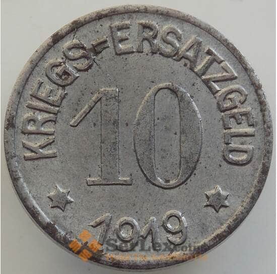 Германия нотгельд 10 пфеннигов 1919 aUNC Крефельд арт. 12918