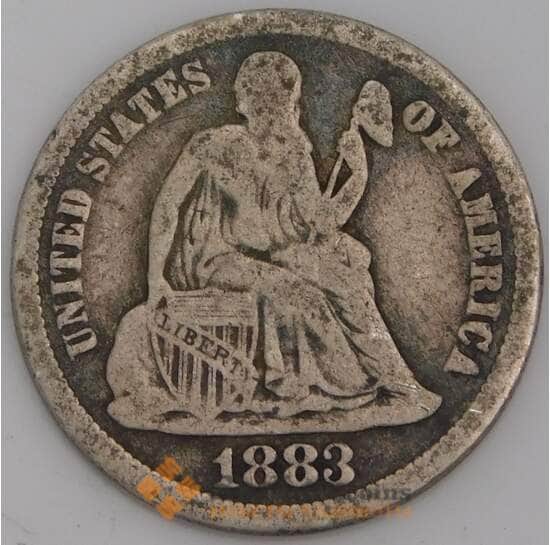 США монета дайм 10 центов 1883 КМА92 VG арт. 45812