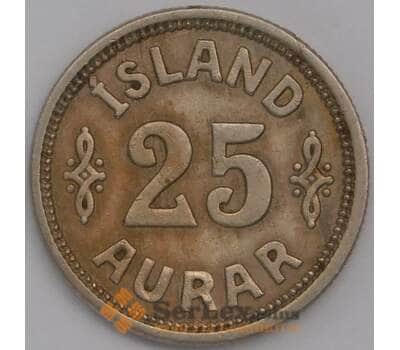 Исландия монета 25 аурар (эйре) 1922 КМ2 XF арт. 42253
