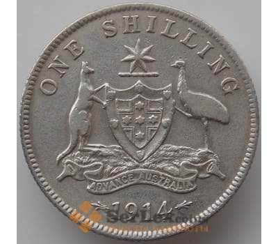 Монета Австралия 1 шиллинг 1914 КМ26 VF арт. 11446