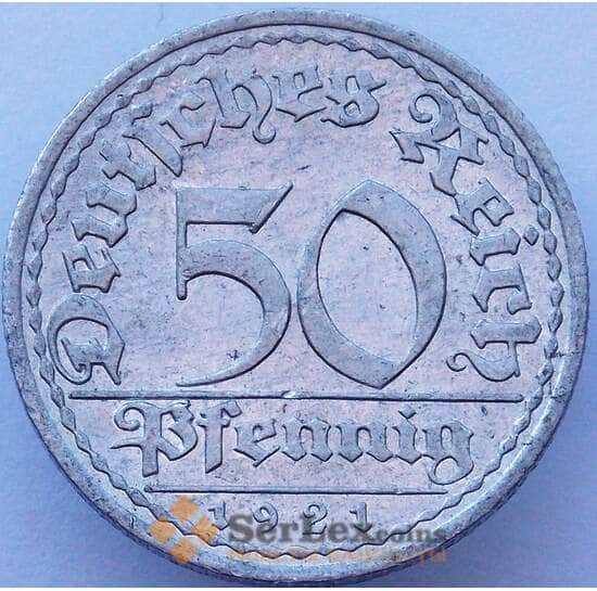 Германия 50 пфеннигов 1921 А КМ27 aUNC (J05.19) арт. 16789