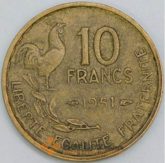 Франция 10 франков 1951 КМ915.1 VF-XF арт. 57067
