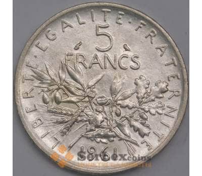 Монета Франция 5 франков 1961 КМ926 aUNC  арт. 40637