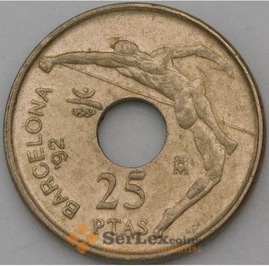 Испания монета 25 песет 1991 КМ851 Спорт XF арт. 29416