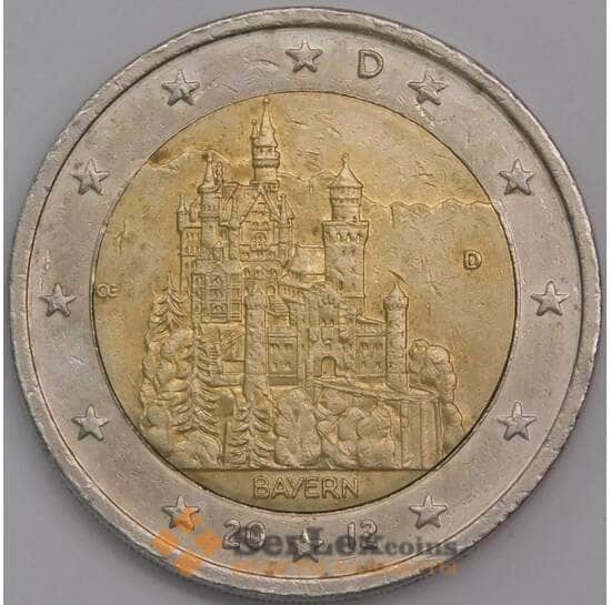 Германия монета 2 евро 2012 КМ305 XF Замок Нойшванштайн, Бавария арт. 42228