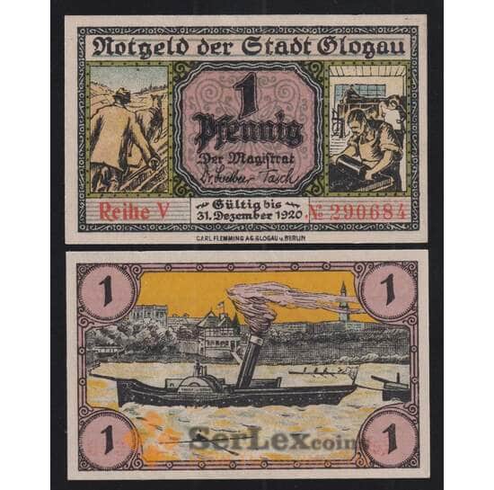 Германия Польша Glogau 1 пфенниг 1920 РG020.6a aUNC арт. 51989