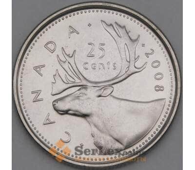 Монета Канада 25 центов 2008 КМ493 UNC арт. 21981